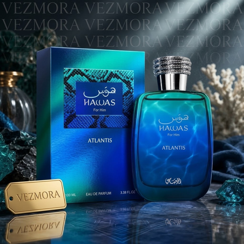Rasasi Hawas Atlantis Eau de Parfum for Him – 100ml / 3.4 oz | VEZMORA Official Brand Partner