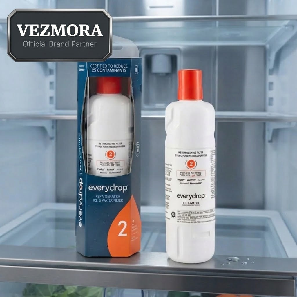 VEZmora everydrop® by Whirlpool Ice & Water Refrigerator Filter 2 - EDR2RXD1 (Single-Pack)