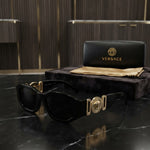 Vezmora Versace Medusa Biggie Black Square Sunglasses with Case Set - Vezmora