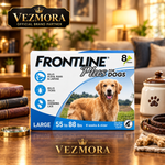 VEZmora Frontline Plus Flea and Tick Treatment for Large Dogs (55 to 88 lbs), 8 Doses