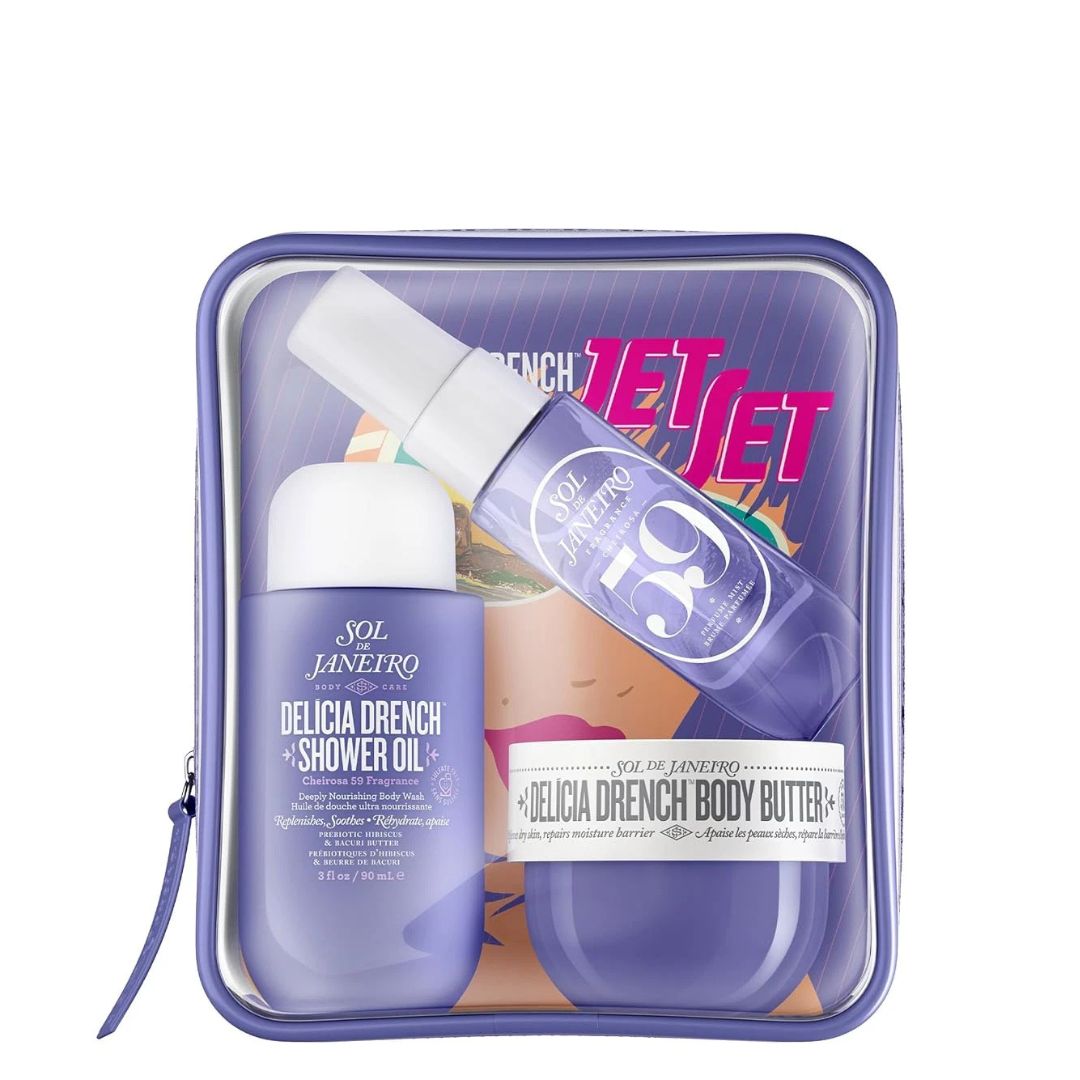 Vezmora Sol de Janeiro Delícia Drench Jet Set – Travel Size Body Care & Perfume Set