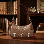 Vezmora Coach x Peanuts Signature Canvas Snoopy Print Shoulder Bag - Vezmora