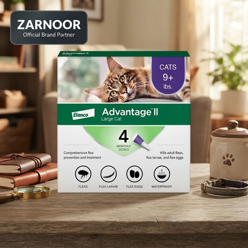 VEZmora Elanco Advantage II Flea Treatment for Large Cats (9+ lbs), 4 Doses
