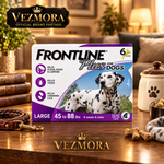 VEZmora Frontline Plus Flea and Tick Treatment for Large Dogs (45 to 88 lbs), 6 Doses