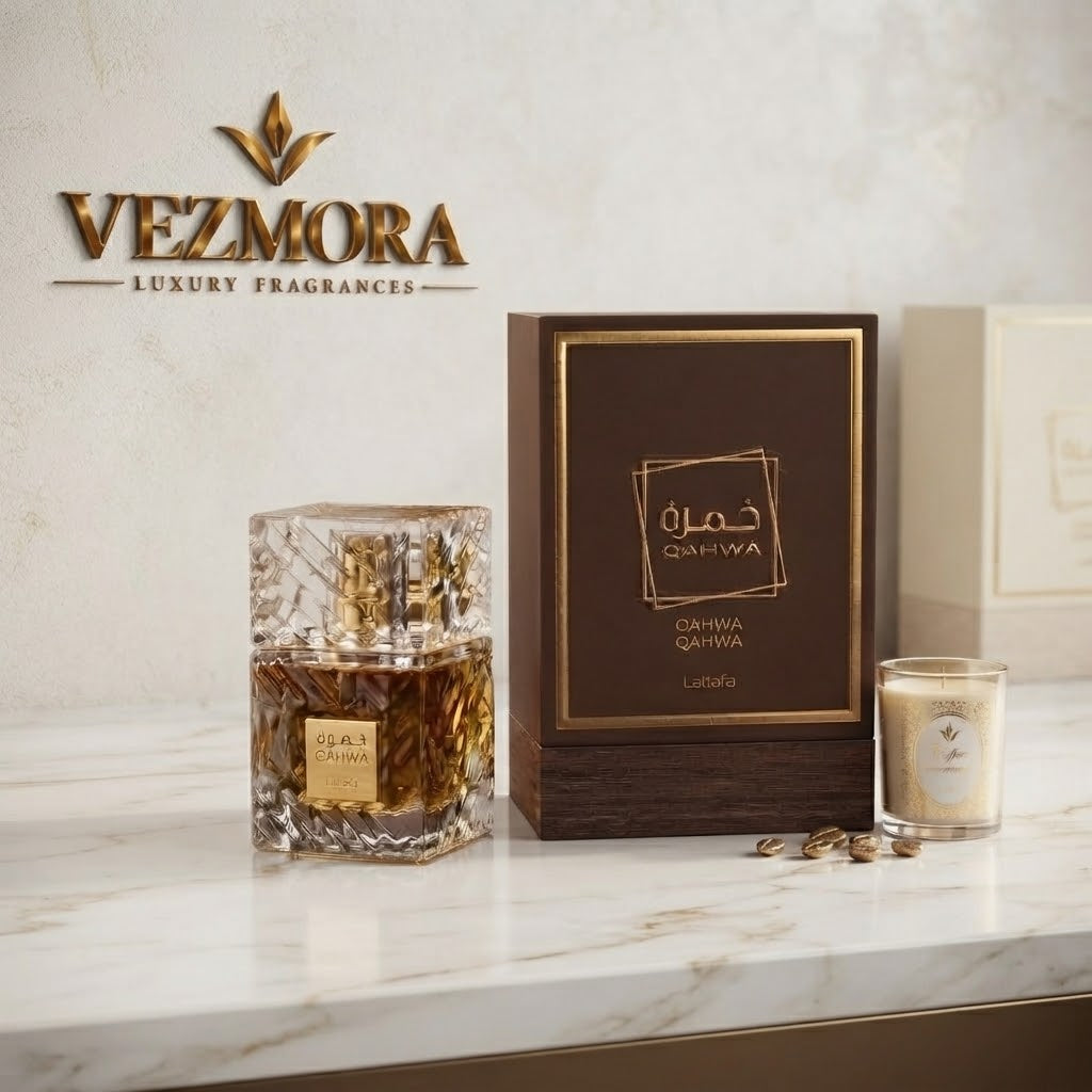 VEZmora Lattafa Khamrah Qahwa Eau de Parfum - Luxury Fragrance Spray (100 ml / 3.4 Fl Oz)