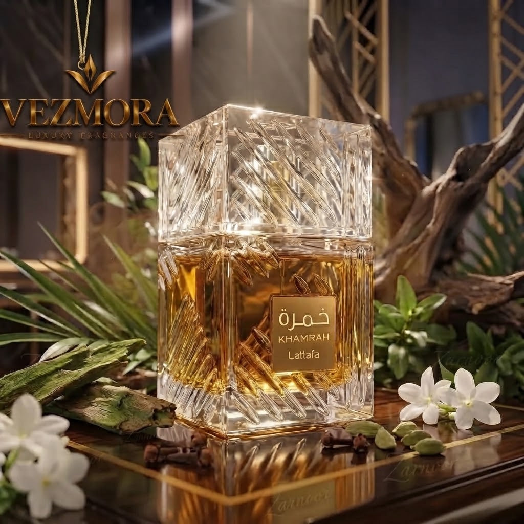 VEZmora Lattafa Khamrah Dukhan Eau de Parfum - Luxury Fragrance Spray (100 ml / 3.4 Fl Oz)