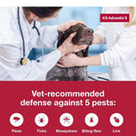 VEZmora K9 Advantix II Flea, Tick & Mosquito Treatment for Extra Large Dogs (Over 55 lbs) – 6 Doses