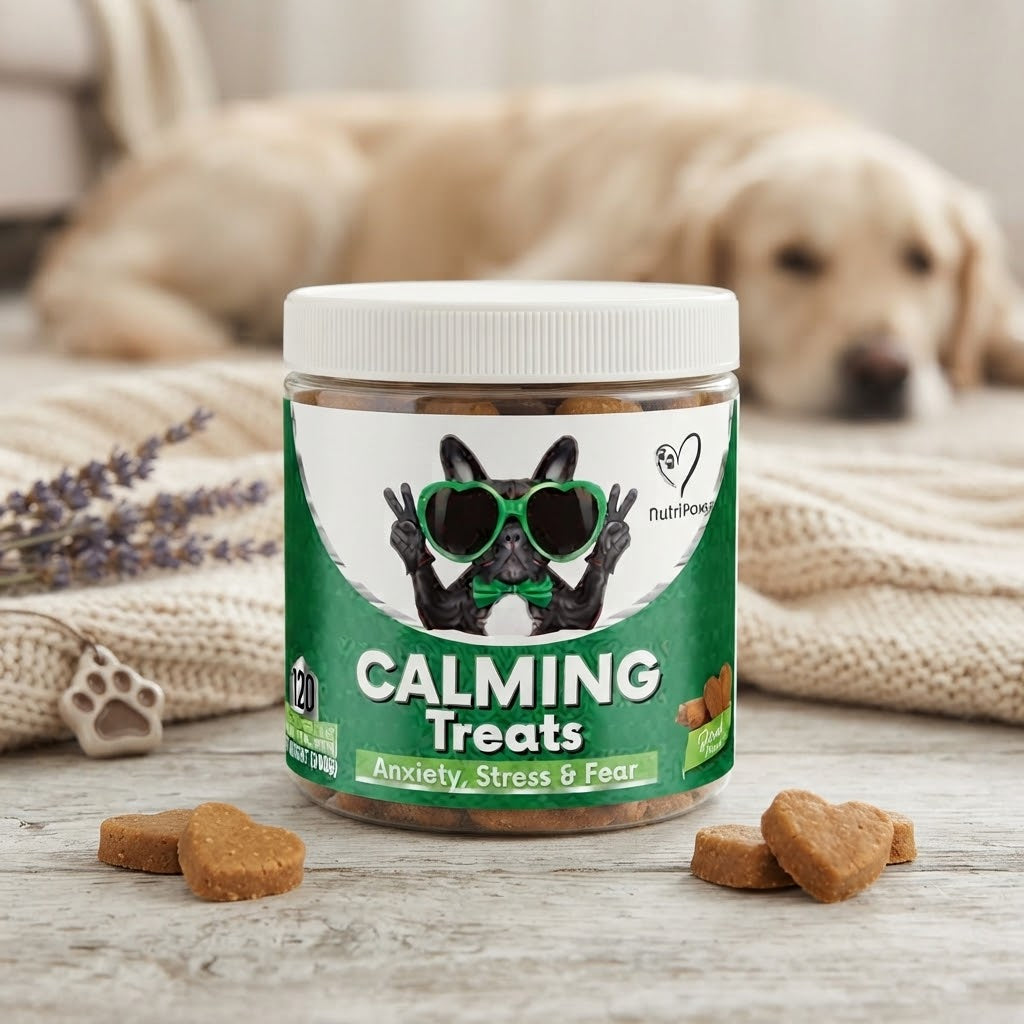 Vezmora NutriPaws Calming Treats for Dogs – Natural Anxiety, Stress & Fear Relief – 120 Chews - Vezmora