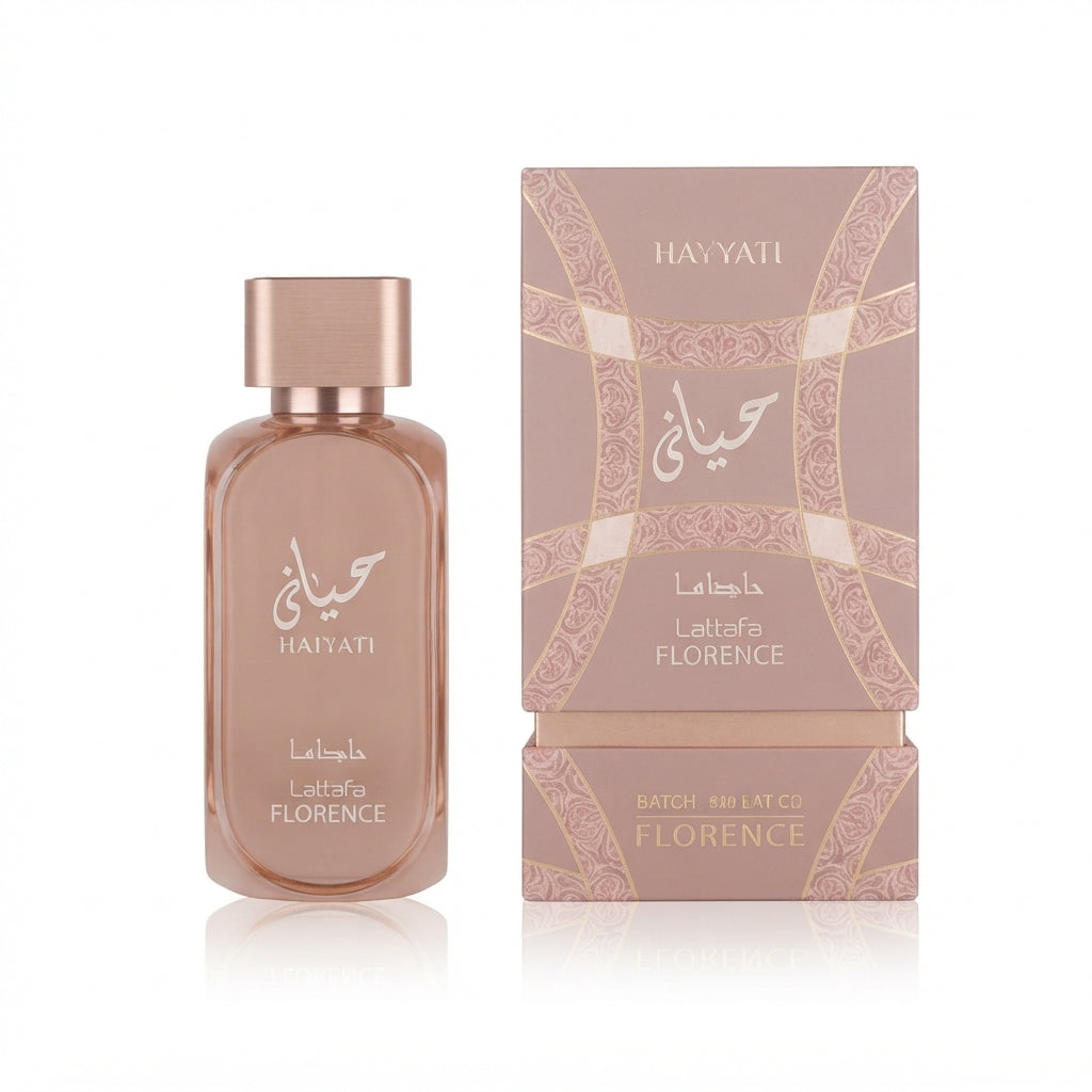 Lattafa Hayaati Florence Eau de Parfum - Luxury Fragrance Spray (100 ml / 3.4 Fl Oz) - Vezmora