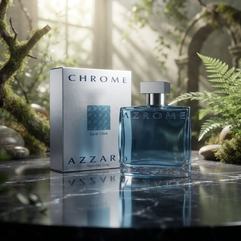 Azzaro Chrome Eau de Toilette - Luxury Fragrance Spray (100 ml / 3.4 Fl Oz) - Vezmora