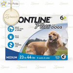 Vezmora Frontline Plus Flea and Tick Treatment for Medium Dogs (23–44 lbs, 6 Doses) - Vezmora