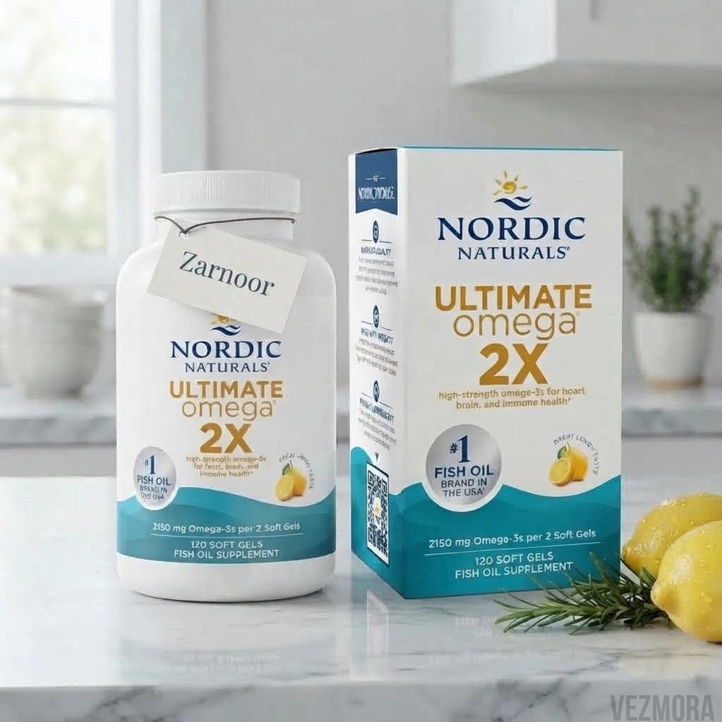 Vezmora Nordic Naturals Ultimate Omega 2X High-Strength Lemon Flavor Fish Oil Supplement - 120 Soft Gels - Vezmora