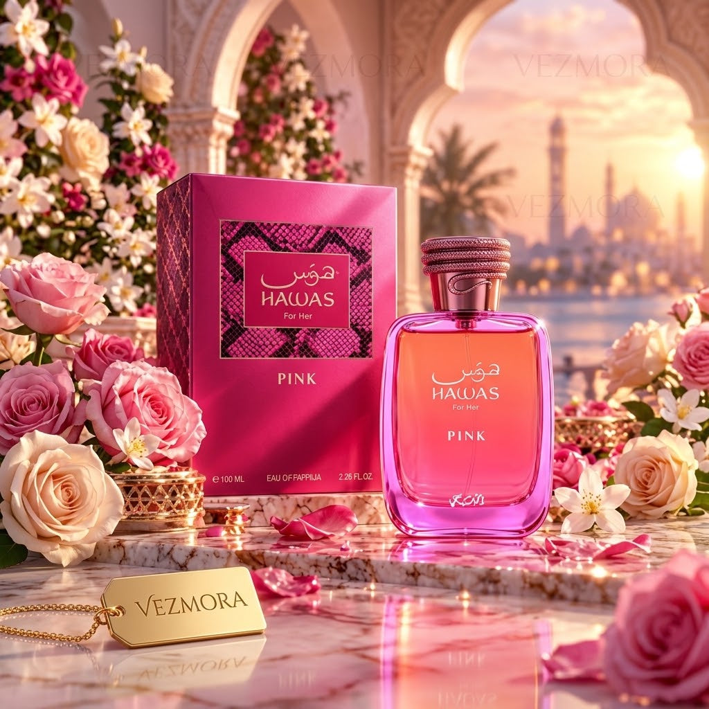 Rasasi Hawas Pink Eau de Parfum for Her – 100ml / 3.4 oz | VEZMORA Official Brand Partner