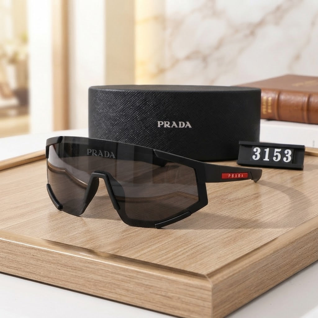 Vezmora Prada Sport Linea Rossa Shield Sunglasses with Case - Vezmora