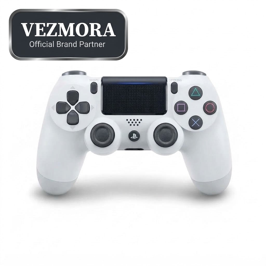 Vezmora Sony DualShock 4 Wireless Controller for PlayStation 4 - Glacier White Edition