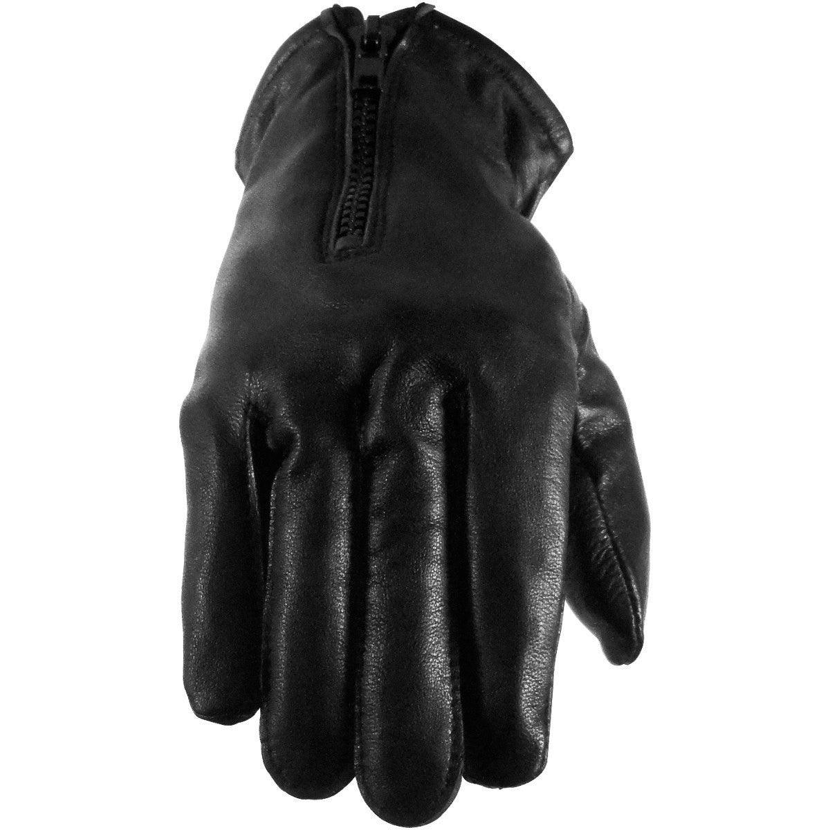 Vance GL2055 Mens Black Winter Biker Leather Motorcycle Riding Gloves