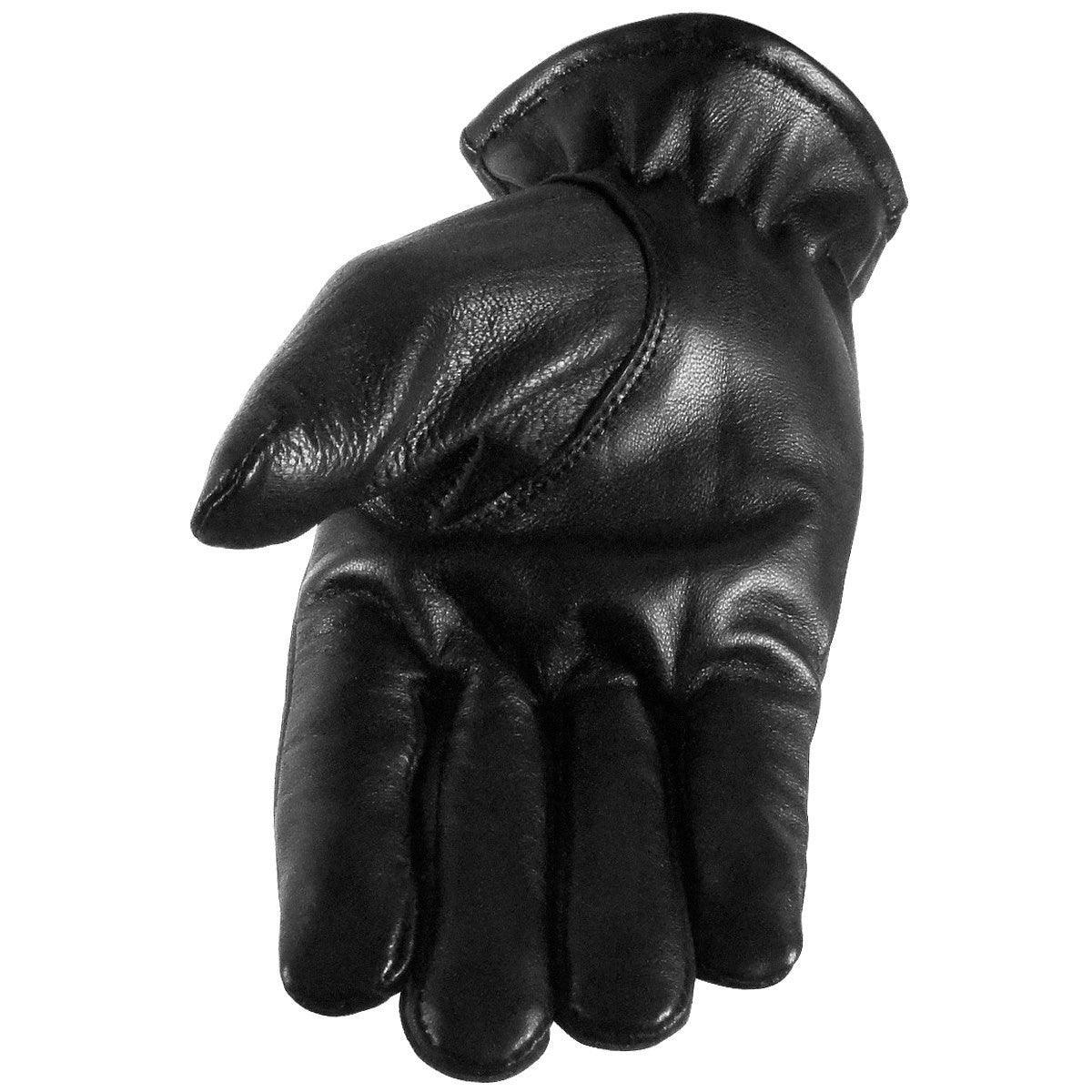 Vance GL2055 Mens Black Winter Biker Leather Motorcycle Riding Gloves