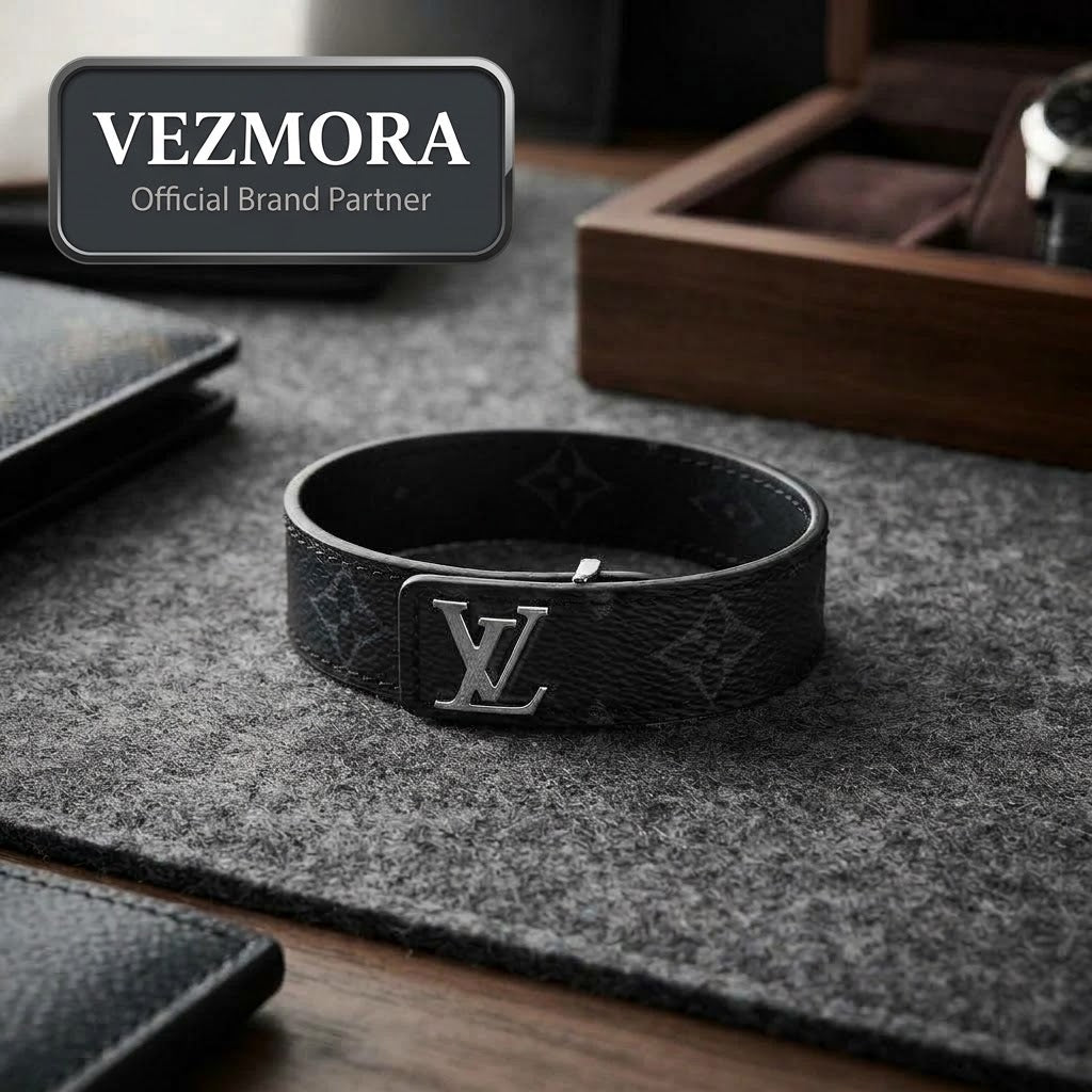 Vezmora Louis Vuitton Monogram Eclipse Canvas & Leather Bracelet