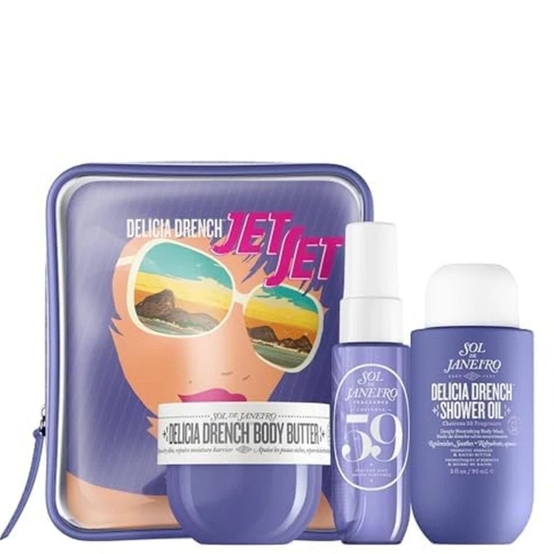 Vezmora Sol de Janeiro Delícia Drench Jet Set – Travel Size Body Care & Perfume Set