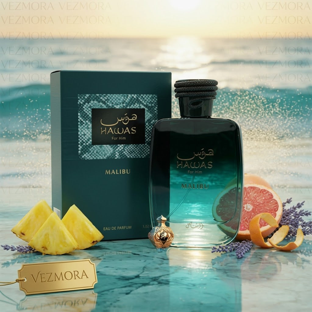 Rasasi Hawas Malibu Eau de Parfum for Him – 100ml / 3.4 oz | VEZMORA Official Brand Partner
