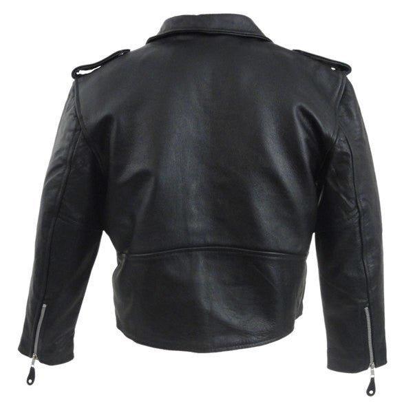 Vance VK515 Kids Black Motorcycle Leather Jacket