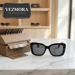 Vezmora Burberry Classic Black Square Sunglasses with Case & Box Set