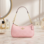 Vezmora Coach Signature Pink Jacquard Chain Shoulder Bag - Vezmora