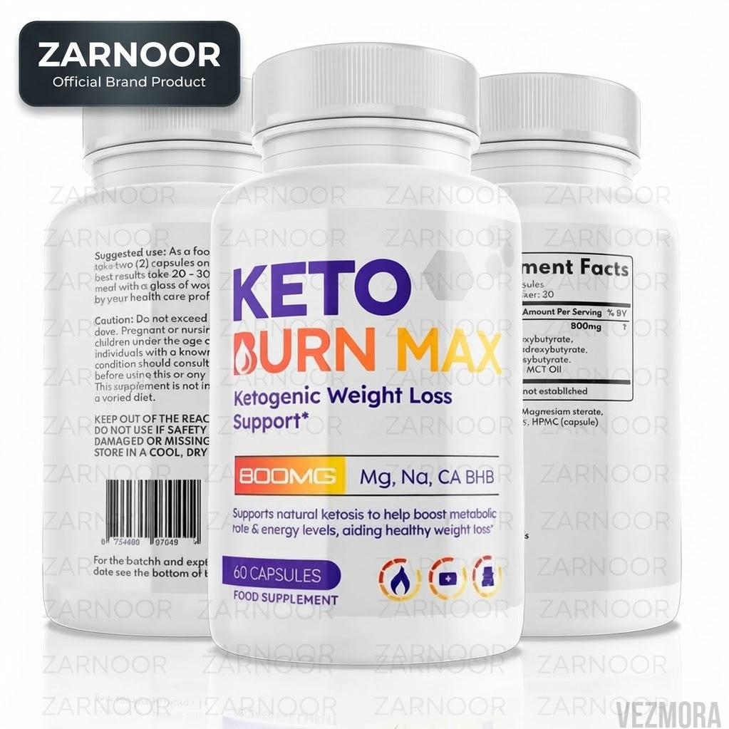Keto Burn Max Ketogenic Weight Loss Support Food Supplement - 60 Capsules Vezmora - Vezmora