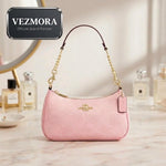 Vezmora Coach Signature Pink Jacquard Chain Shoulder Bag