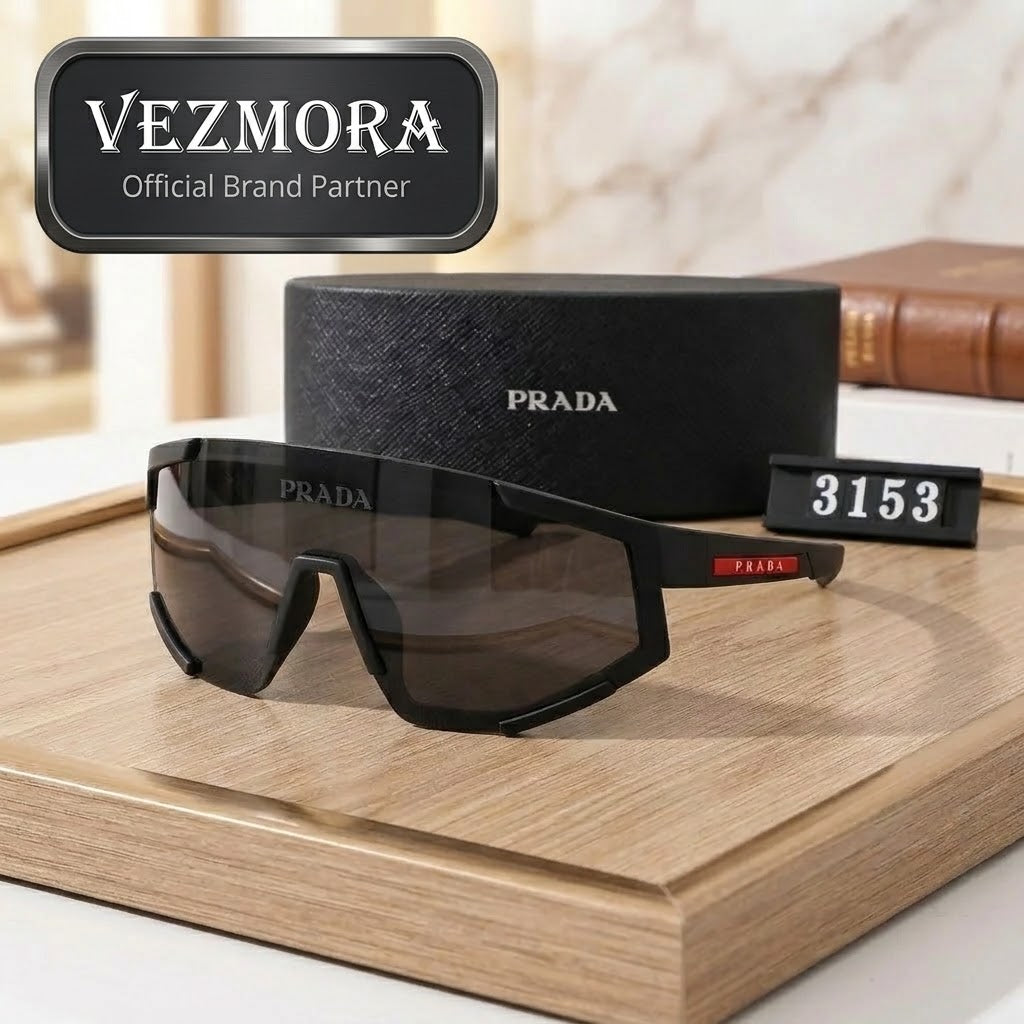 Vezmora Prada Sport Linea Rossa Shield Sunglasses with Case