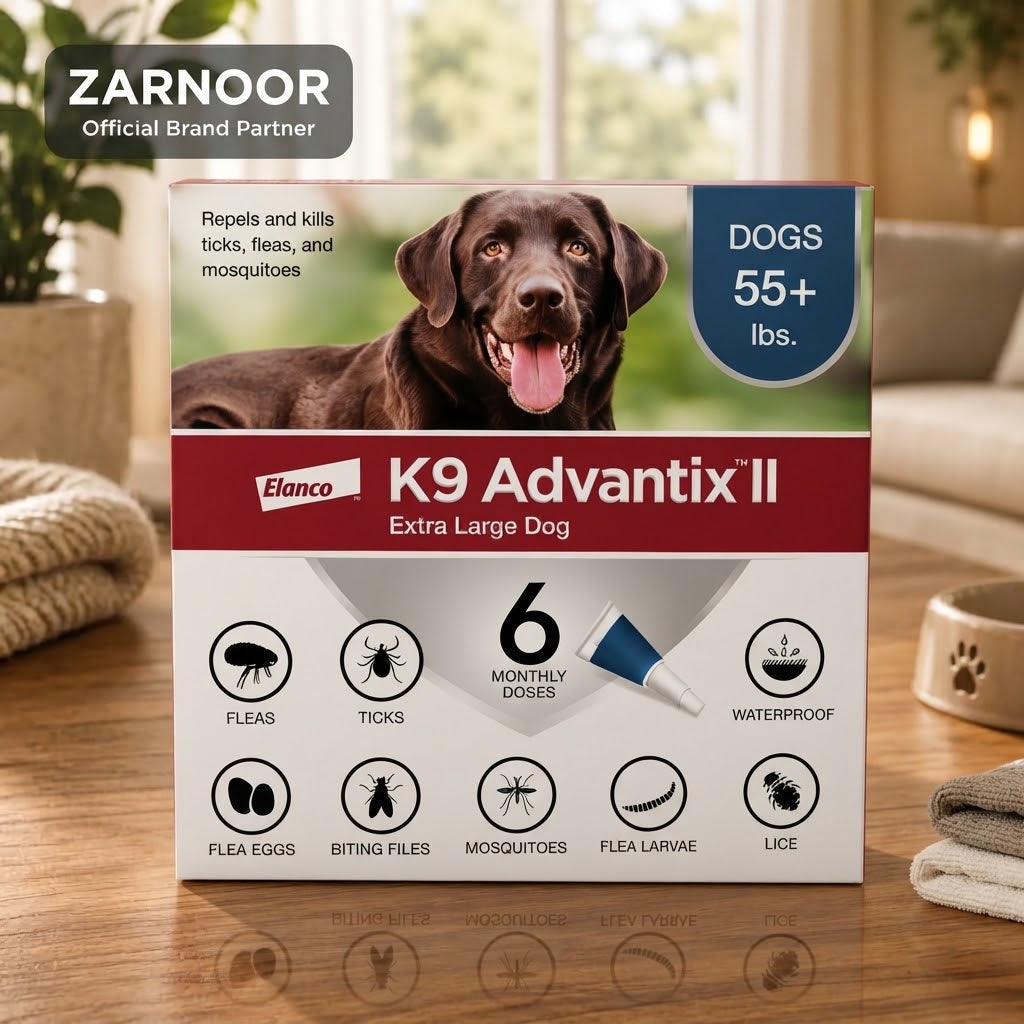 VEZmora K9 Advantix II Flea, Tick & Mosquito Treatment for Extra Large Dogs (Over 55 lbs) – 6 Doses