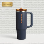 Stanley Quencher H2.0 FlowState Tumbler, 40 oz (Navy / Orange Accents)