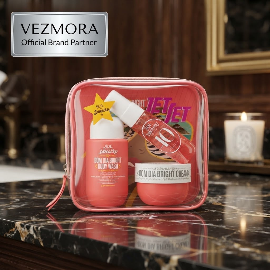 Vezmora Sol de Janeiro Bom Dia Bright Jet Set – Travel Size Body Care & Perfume Set