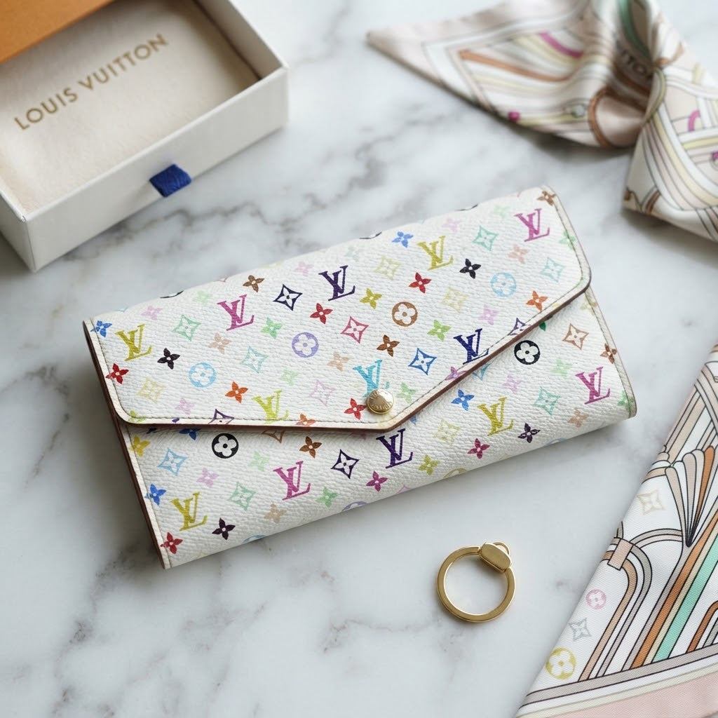 Vezmora Louis Vuitton Multicolore Monogram Canvas Sarah Long Wallet with Box - Vezmora