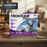 VEZmora Frontline Plus Flea and Tick Treatment for Large Dogs (45 to 88 lbs), 6 Doses