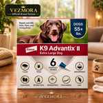 VEZmora K9 Advantix II Flea, Tick & Mosquito Treatment for Extra Large Dogs (Over 55 lbs) – 6 Doses