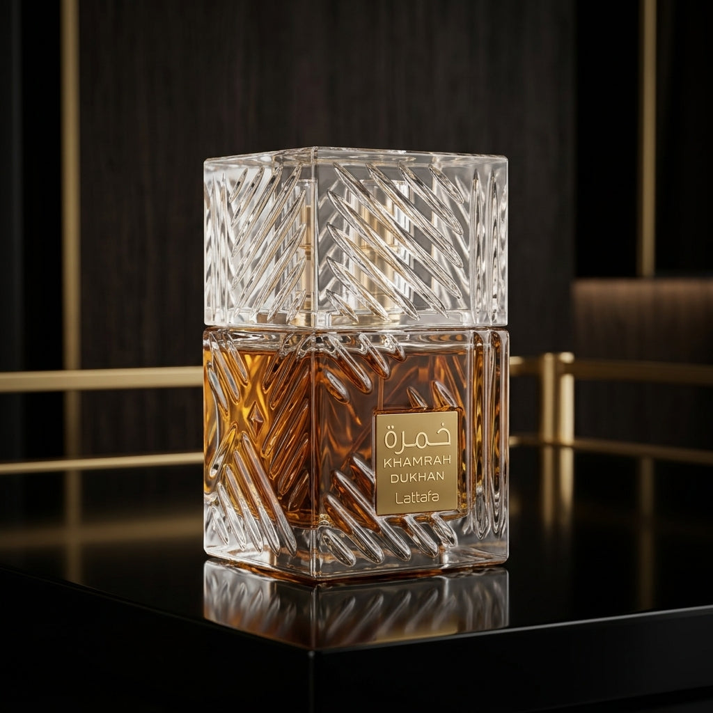 Lattafa Khamrah Dukhan Eau de Parfum - Luxury Fragrance Spray (100 ml / 3.4 Fl Oz) - Vezmora