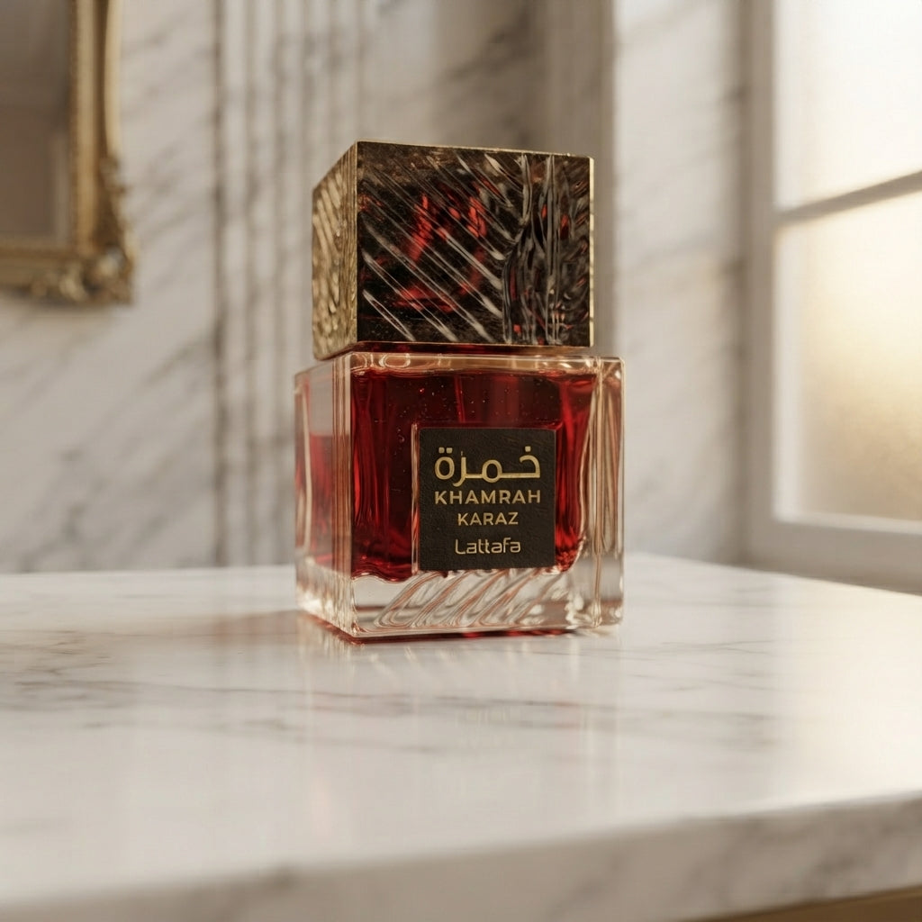 Lattafa Khamrah Karaz Eau de Parfum - Luxury Fragrance Spray (100 ml / 3.4 Fl Oz) - Vezmora