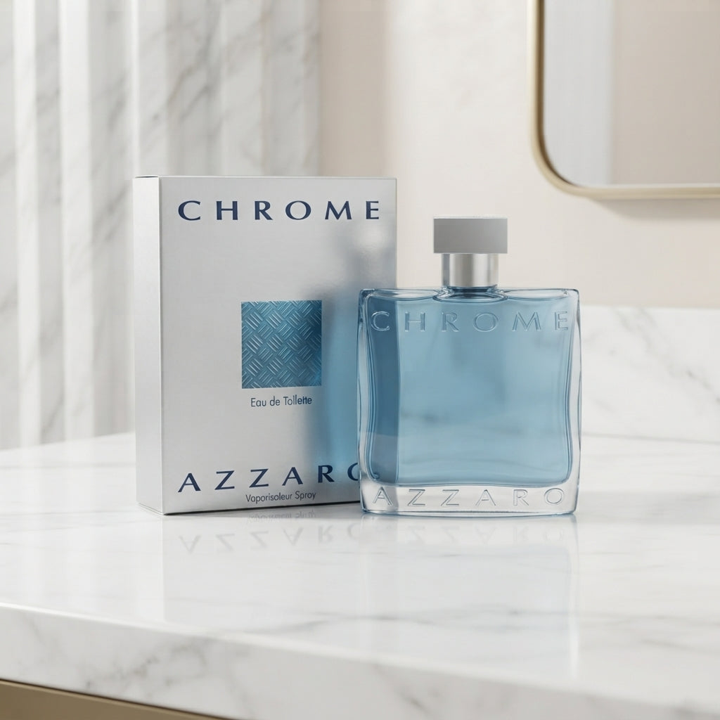 Azzaro Chrome Eau de Toilette - Luxury Fragrance Spray (100 ml / 3.4 Fl Oz) - Vezmora