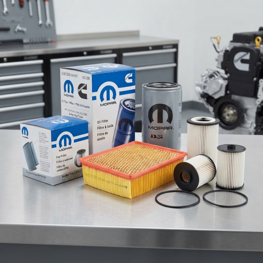 Genuine Mopar Complete Maintenance Filter Kit - 68436631AA, 68157291AA, 05083285AA & Air Filter - Vezmora