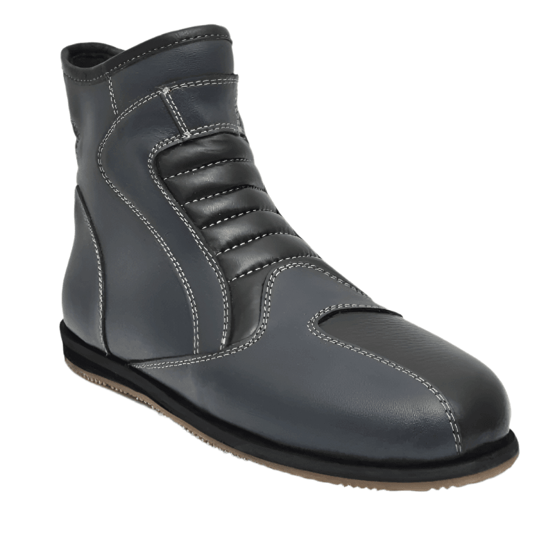 Urban Leather Biker Boots with Heavy-Duty Rubber Sole