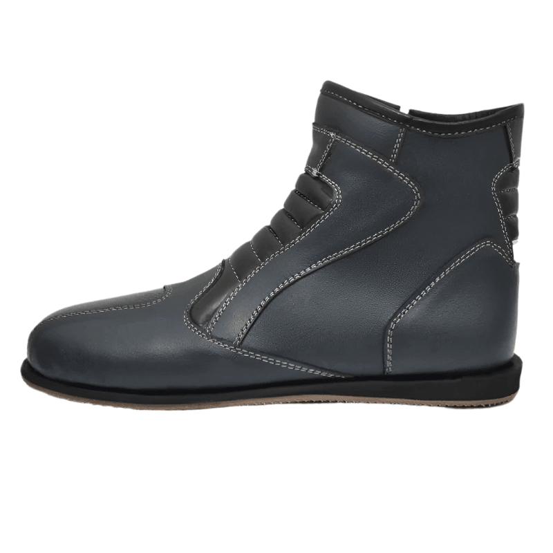 Urban Leather Biker Boots with Heavy-Duty Rubber Sole