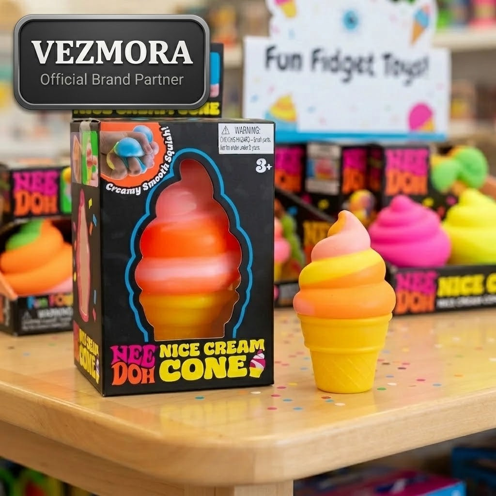 Vezmora NeeDoh Nice Cream Cones Creamy Smooth Squishy Fidget Toy