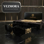 Vezmora Versace Medusa Biggie Black Square Sunglasses with Case Set