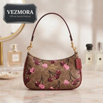 Vezmora Coach Signature Cherry Print Coated Canvas Shoulder Bag