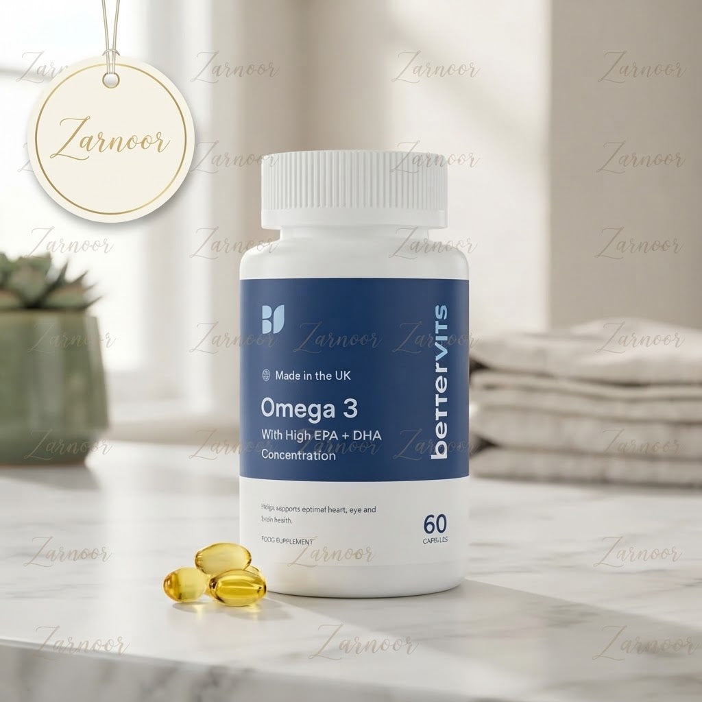 Vezmora BetterVits Omega 3 with High EPA + DHA Concentration Food Supplement - 60 Capsules - Vezmora