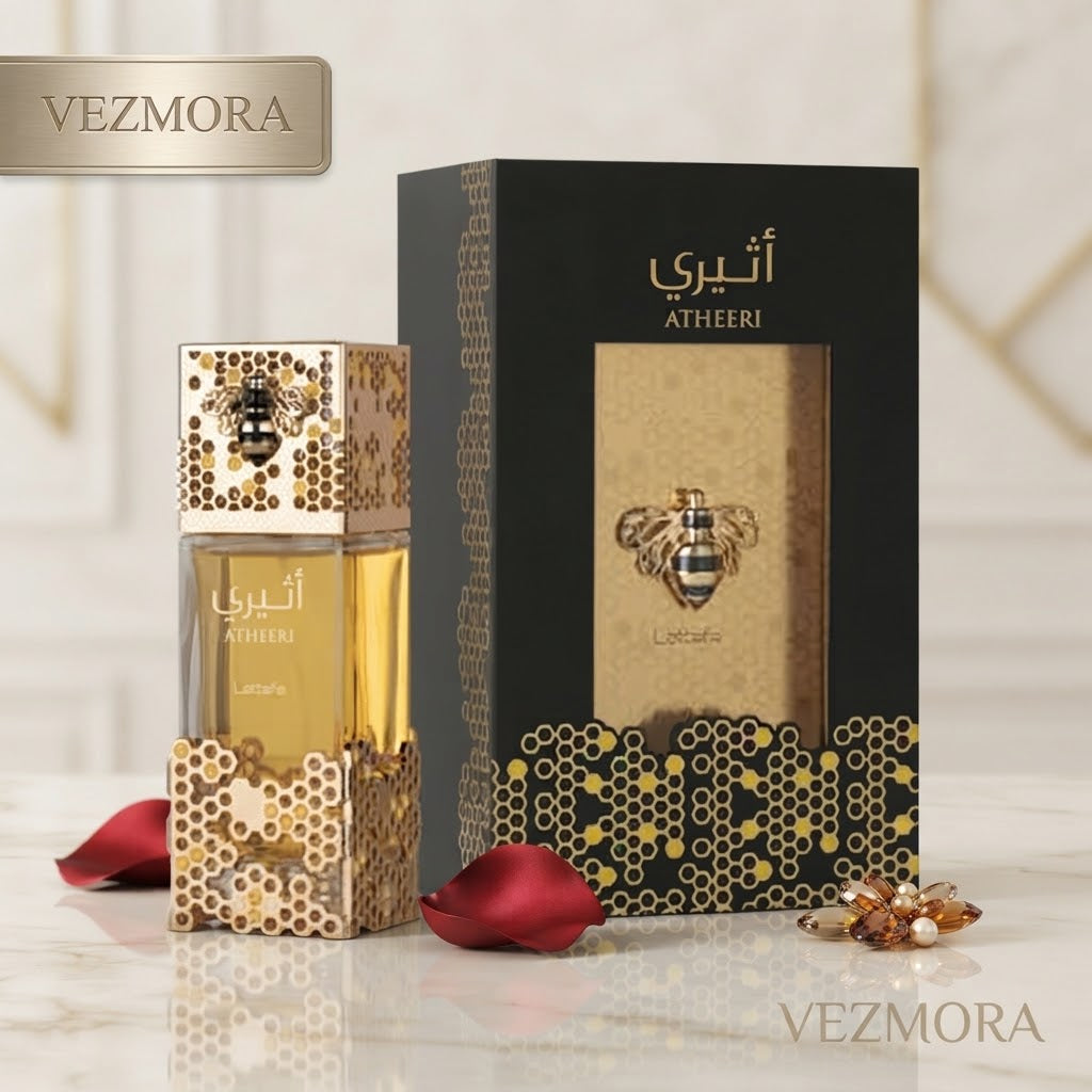 VEZMORA Lattafa Atheeri Eau de Parfum | Luxury Honeycomb & Bee Design Arabic Fragrance