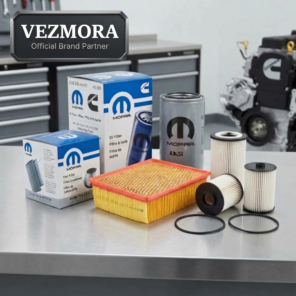 VEZmora Genuine Mopar Complete Maintenance Filter Kit - 68436631AA, 68157291AA, 05083285AA & Air Filter