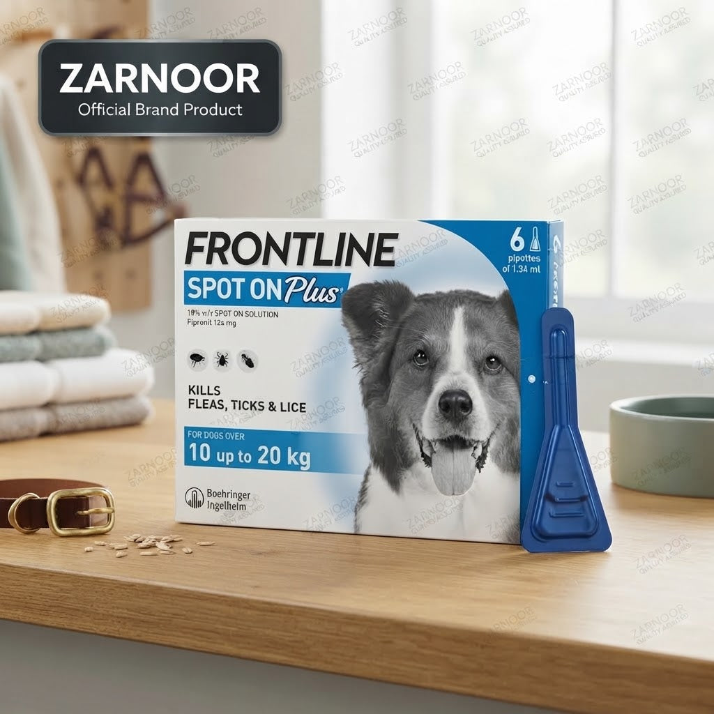 Vezmora Frontline Spot On Plus Flea, Tick & Lice Treatment for Medium Dogs (10-20 kg) - 6 Pipettes - Vezmora