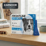 Vezmora Frontline Spot On Plus Flea, Tick & Lice Treatment for Medium Dogs (10-20 kg) - 6 Pipettes - Vezmora